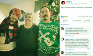 Image of Markiplier with his brother Jason Thomas Fischbach and with step mom